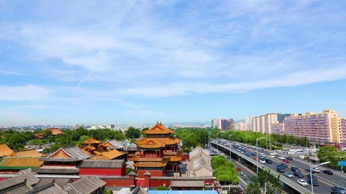 北京雍和宫与二环路延时摄影