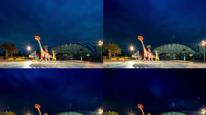 兰州新区西部恐龙园夜景延时摄影