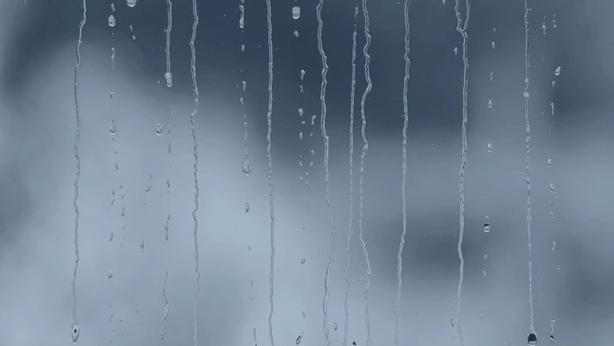 玻璃雨痕滑落实拍