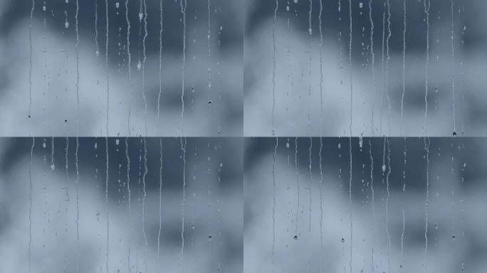 玻璃雨痕滑落实拍