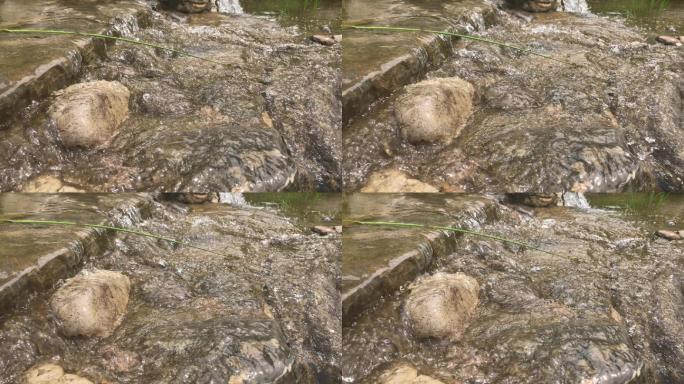 4K视频岩石河流近景