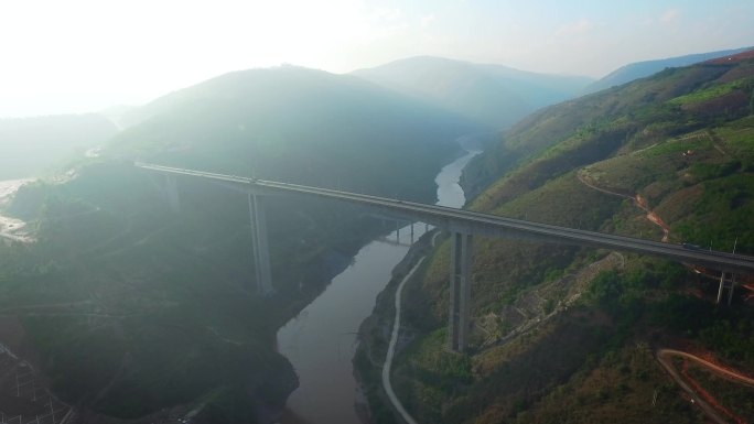 红河河谷高速公路桥梁4K航拍
