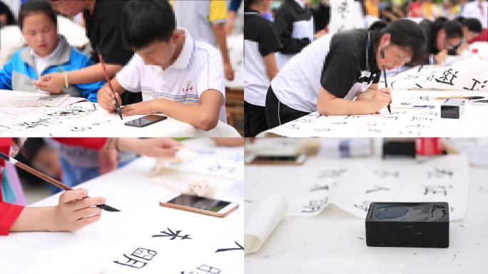 19组学生青少年现场书画大赛实拍3分钟