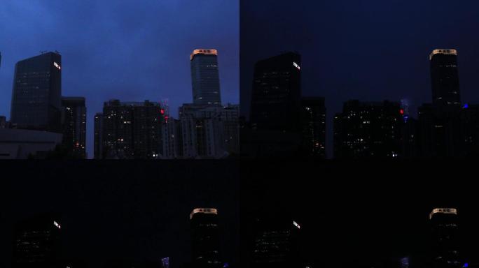 广州天河夏天的傍晚，延时拍摄太古汇的灯光