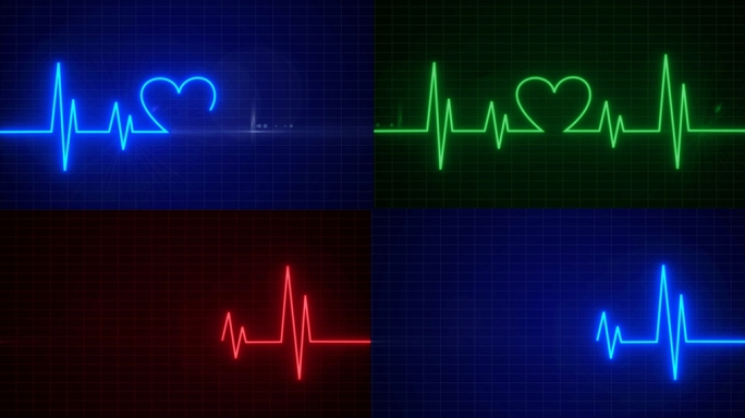三种颜色的心跳心电图1（可循环使用）