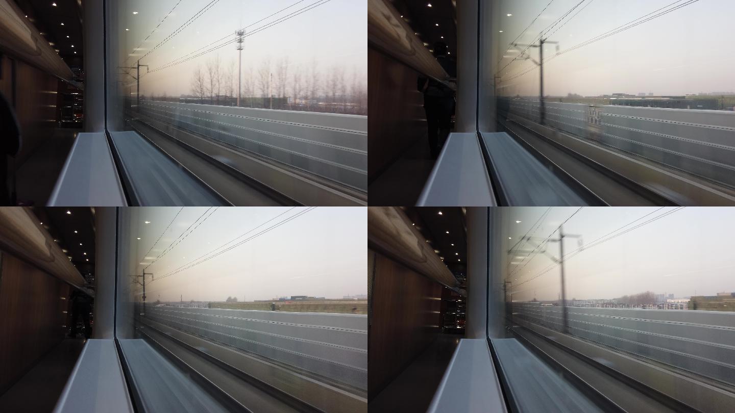 高速列车窗外景象高清摄影大图-千库网