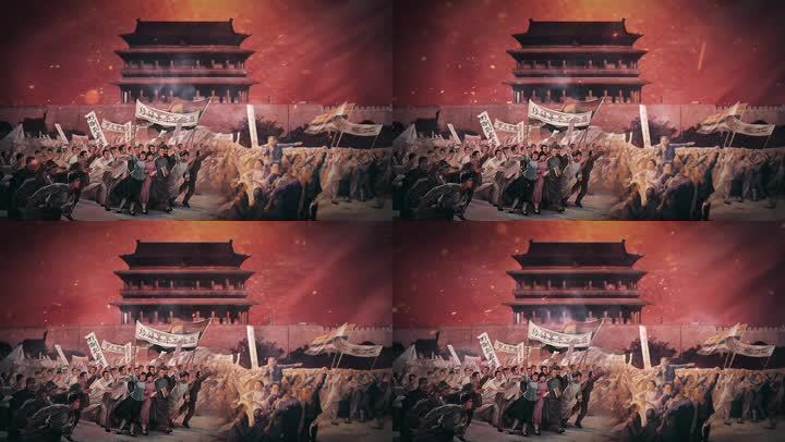 百年五四回响五四运动舞台朗诵情景大屏背景