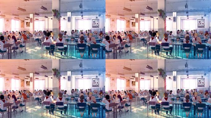 【loop循环】温馨学校食堂背景