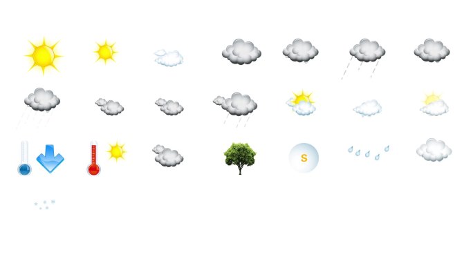 22种天气预报图标循环动画