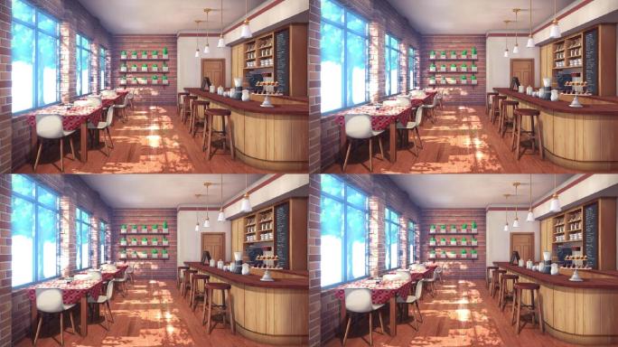 【loop循环】日式阳光餐厅酒吧动态背景
