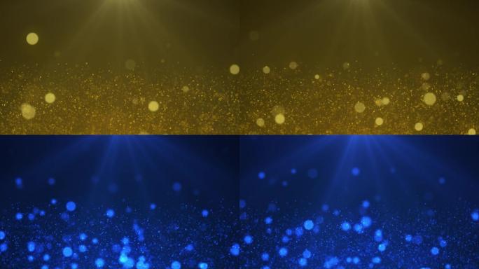 金色和蓝色粒子上升晚会节目背景视频