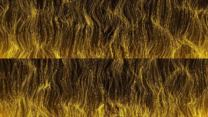【4K】金色粒子线条素材