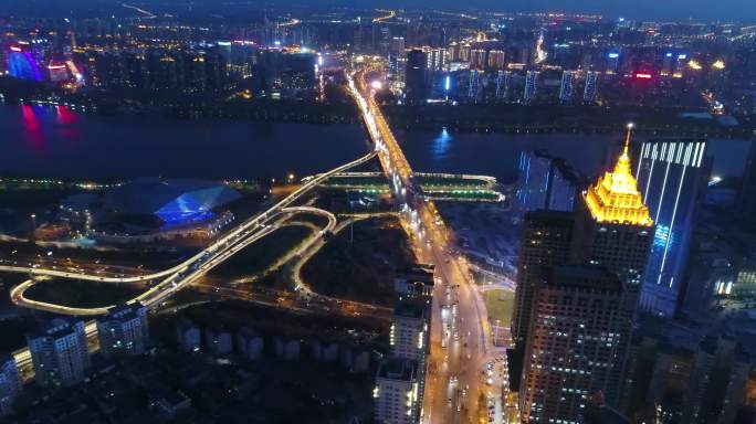 沈阳大钻石夜景皇朝万鑫浑河4k