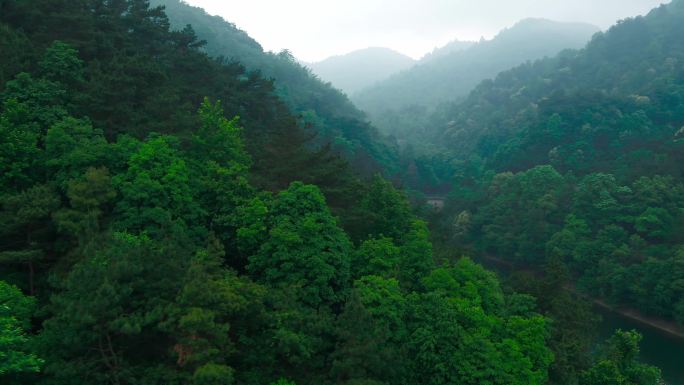 4K航拍韶山滴水洞景区山体绿化04