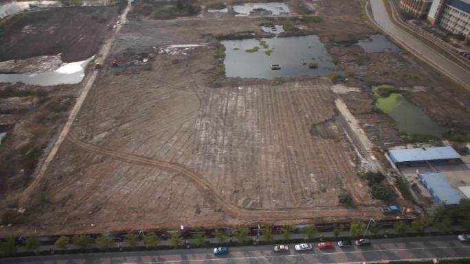 住宅区航拍上海郊区土地