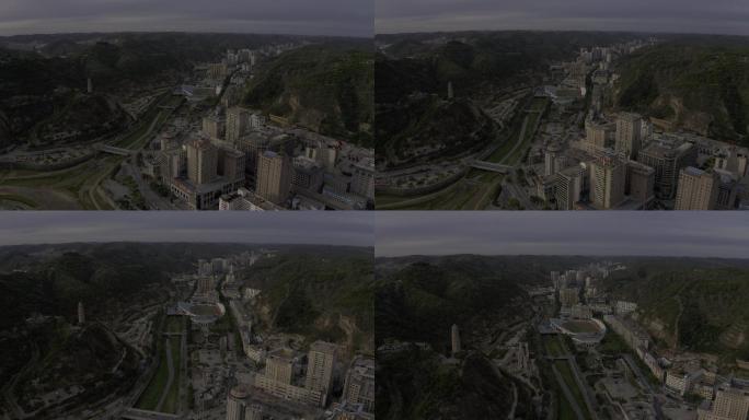 4K-log延安城市大景航拍