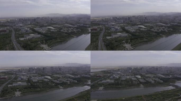 4K-log乌海滨河新区航拍