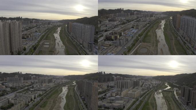 4K-log延安生态城市航拍