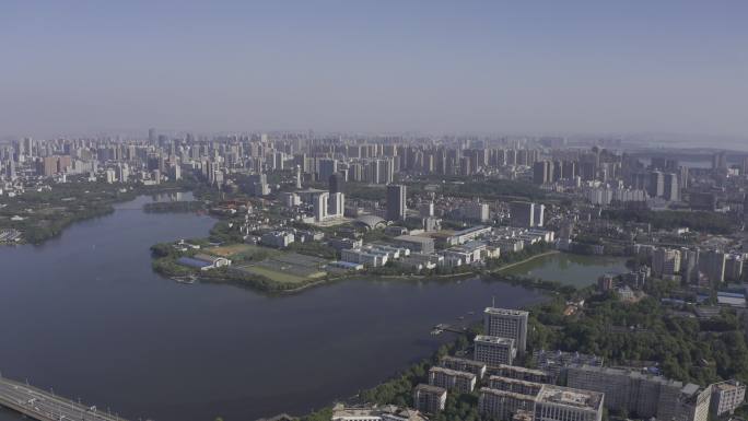 4K-log武汉东湖武汉城市大景航拍