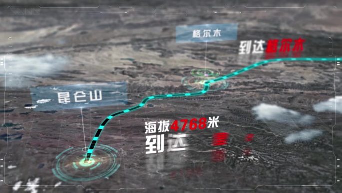 青藏铁路区域位置连线