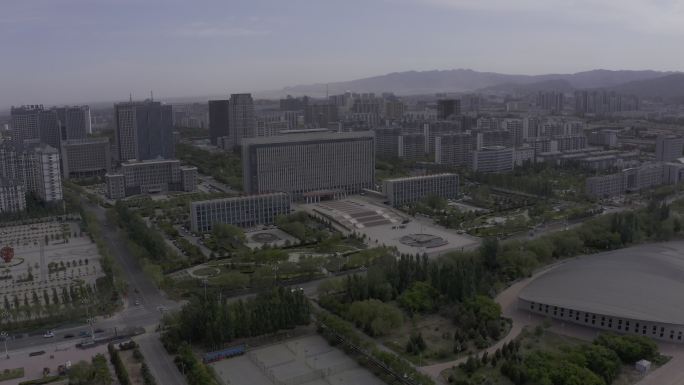 4K-log乌海市政府航拍