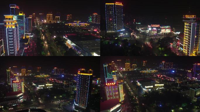 城市夜景-贵港航拍4K