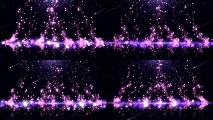 紫色粒子星空流星雨