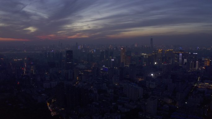 4K-log武汉夜景夕阳