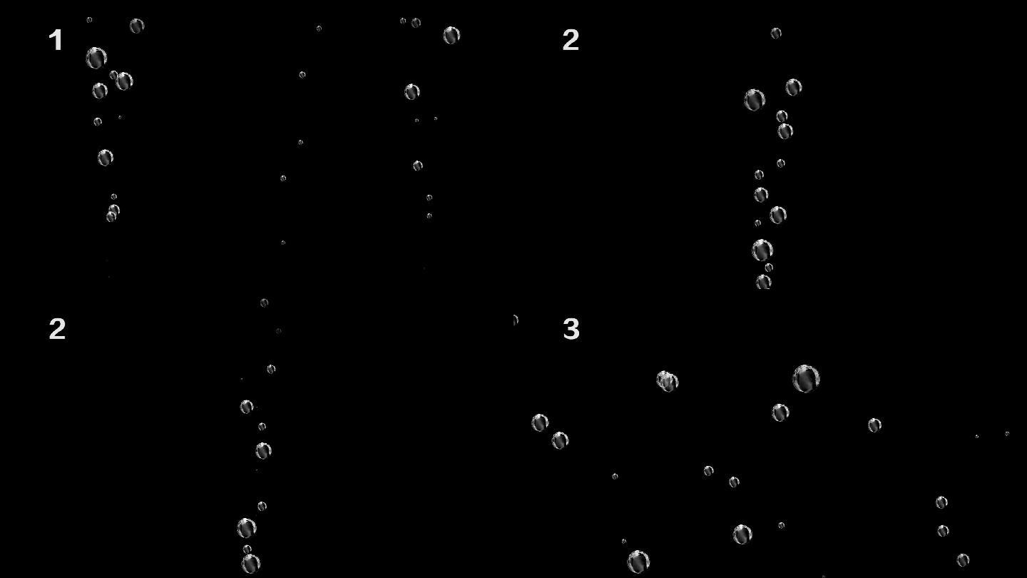 3款带通道气泡泡泡上升视频