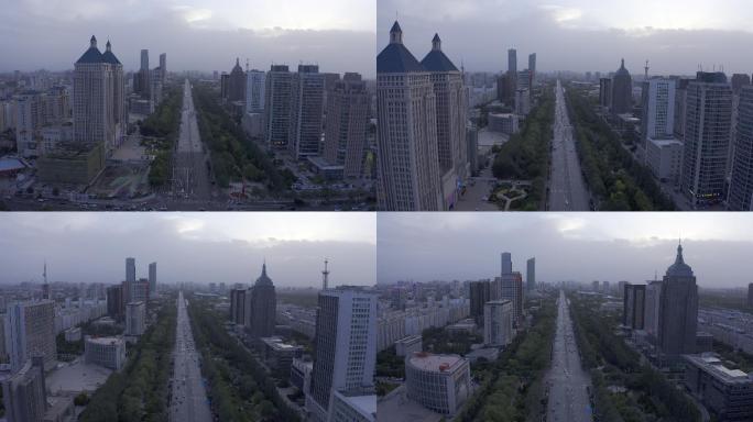 4K-log宁夏银川北京中路航拍