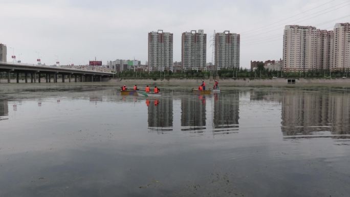 清洁河面漂浮物4k