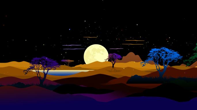 月夜沙漠
