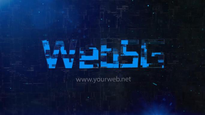 E3D蓝色高科技互联网文字标题片头片尾
