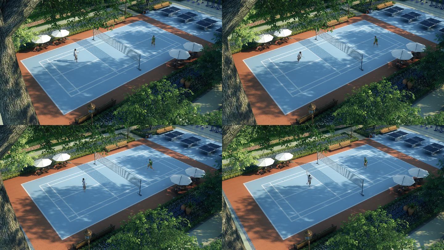 社区羽毛球场网球场