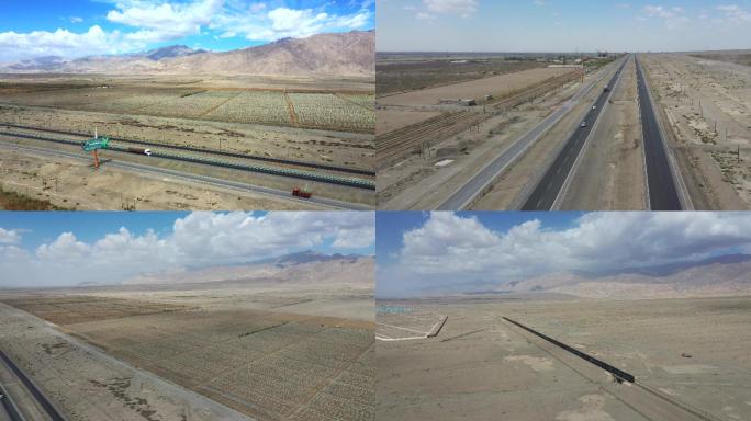 沙漠铁路和公路