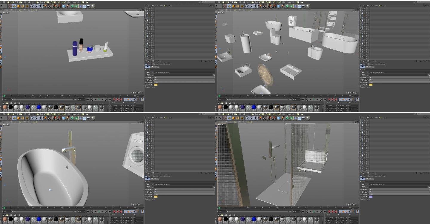 26套卫生间模型C4D.FBXOBJ
