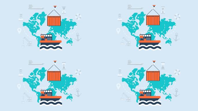 海运运输集装箱贸易全球货运MG