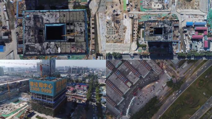 城市中心工地航拍