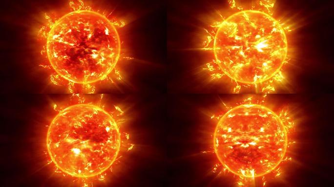 4K太阳核聚变3D动画-可抠像