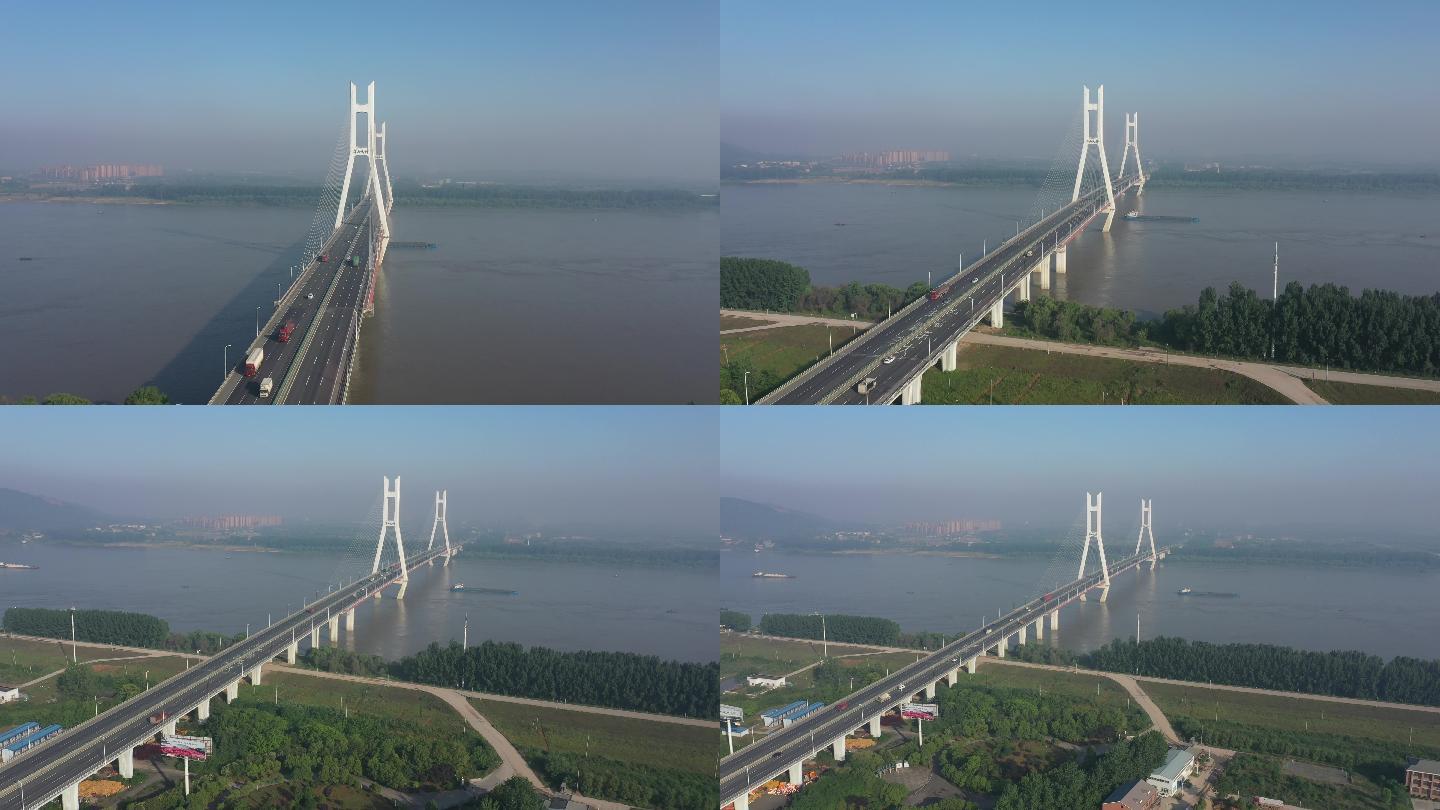 4K-log武汉长江军山大桥航拍