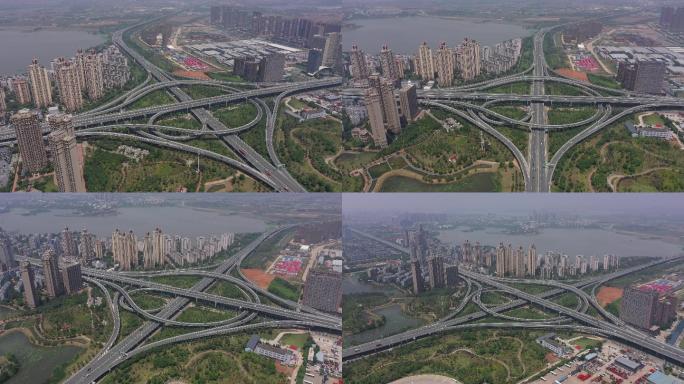4K-log武汉东风大道高架桥航拍