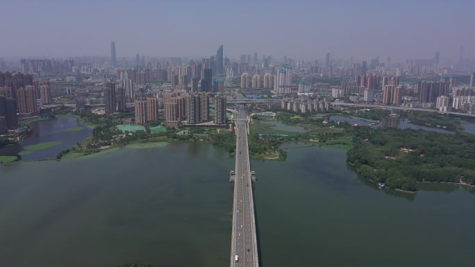 4K-log武汉墨水湖大桥航拍