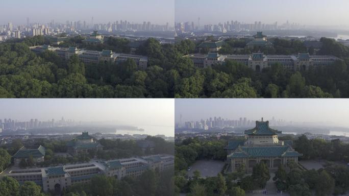 4K-log武汉大学航拍图书馆