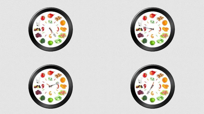 水果时钟饮食表（透明素材）