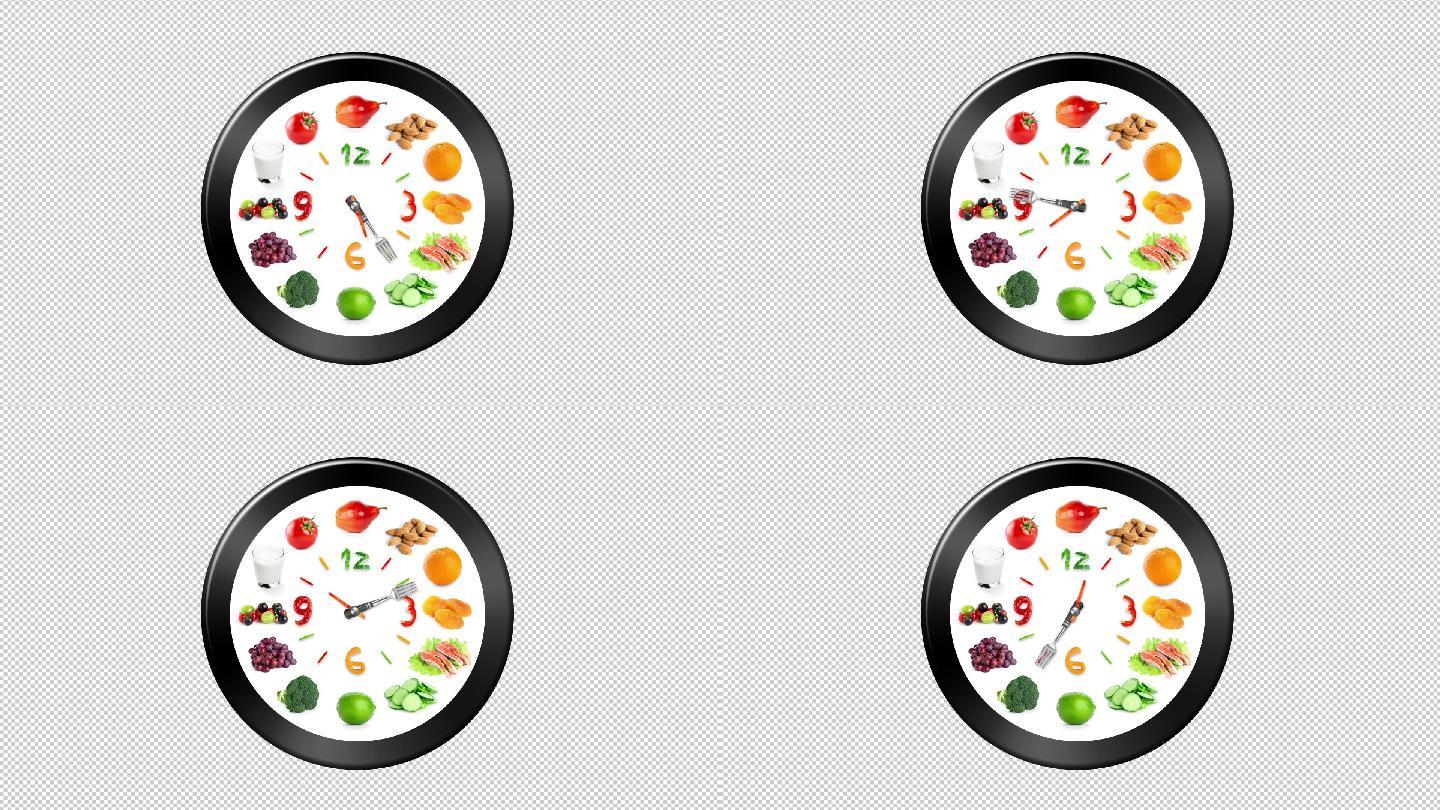 水果时钟饮食表（透明素材）