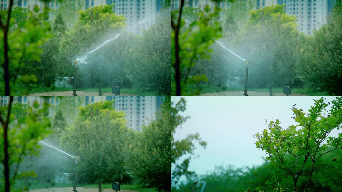 绿色城市环保浇水自动灌溉公园绿化洁净城市