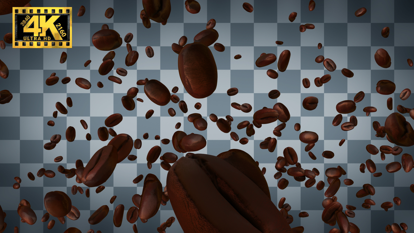 【4K】咖啡豆坚果果实扩散爆炸上升后下落