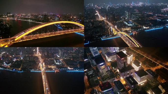 上海卢浦大夜景航拍
