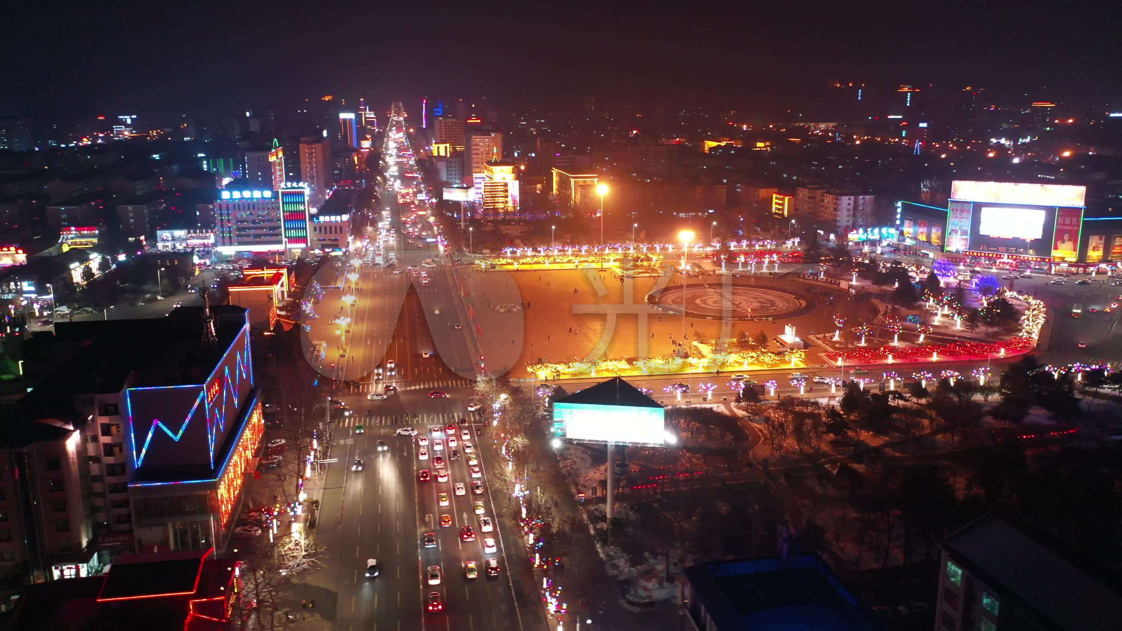 长治八一广场航拍夜景_3840X2160_高清视频素材下载(编号:3595940)_实拍视频_光厂(VJ师网) www.vjshi.com