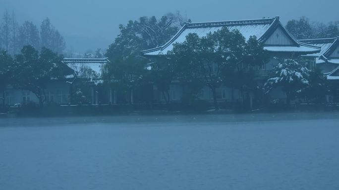 浙江杭州西湖雪景视频素材